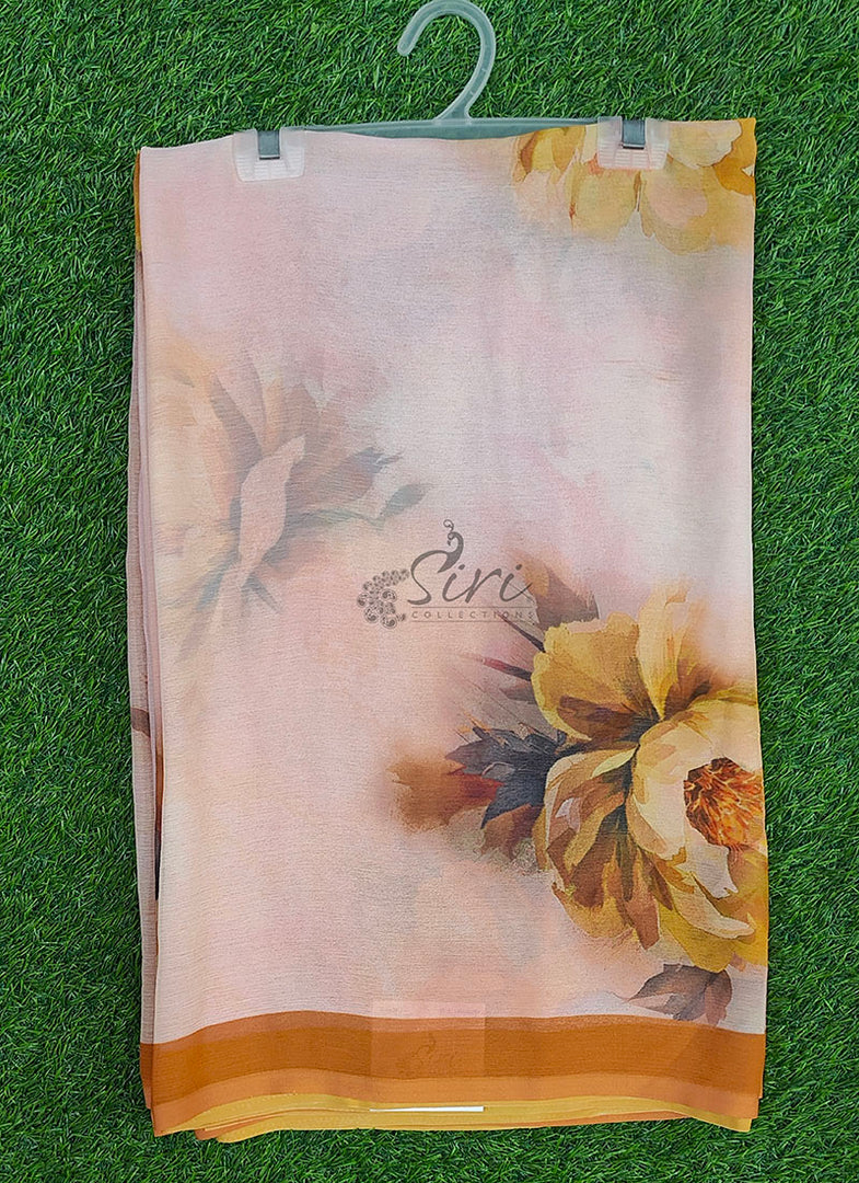 Beautiful Digital Print Soft Siri Chiffon Saree with Blouse