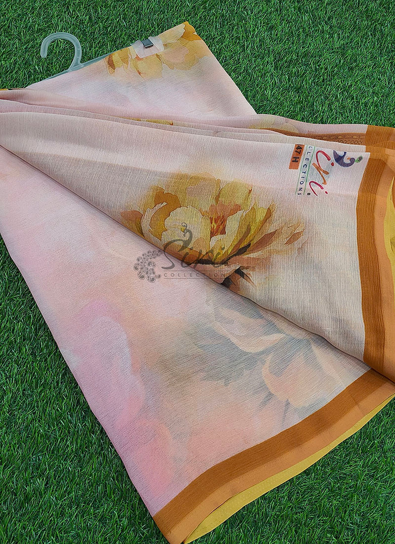 Beautiful Digital Print Soft Siri Chiffon Saree with Blouse
