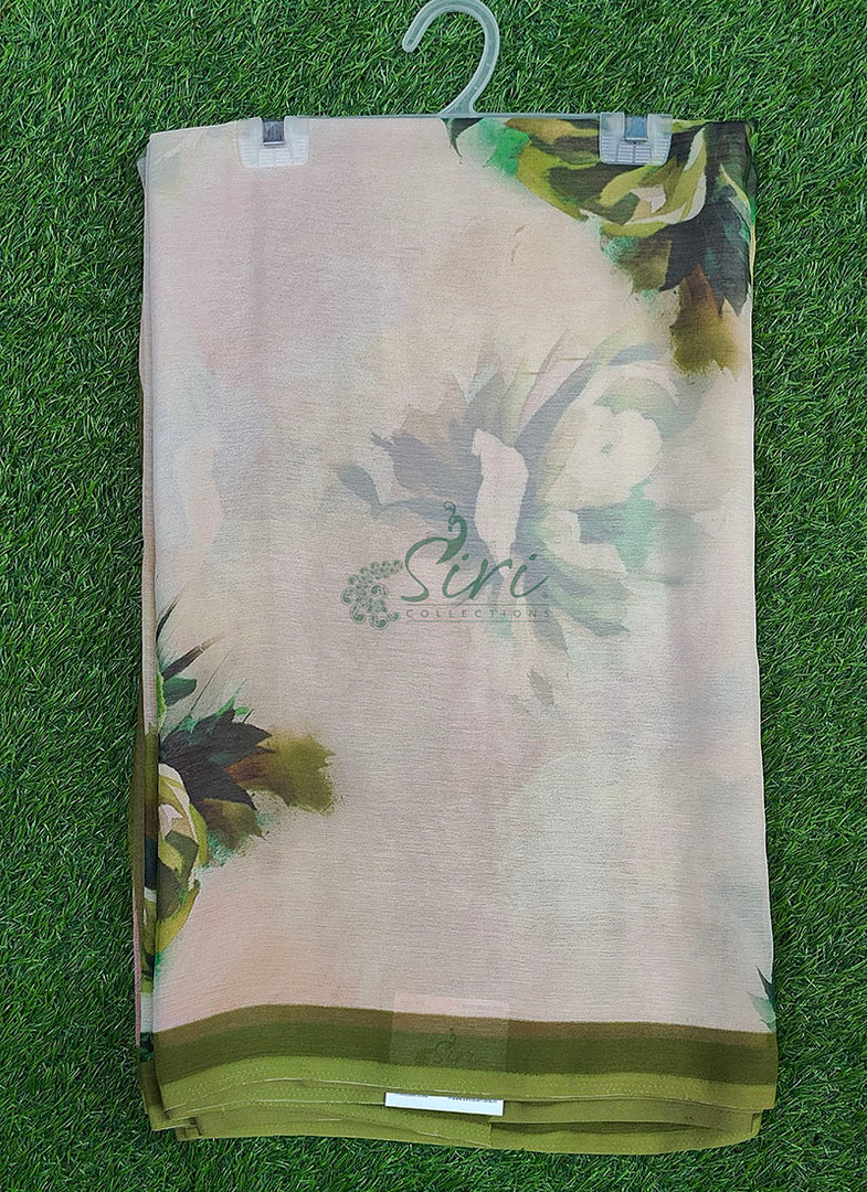 Beautiful Digital Print Soft Siri Chiffon Saree with Blouse