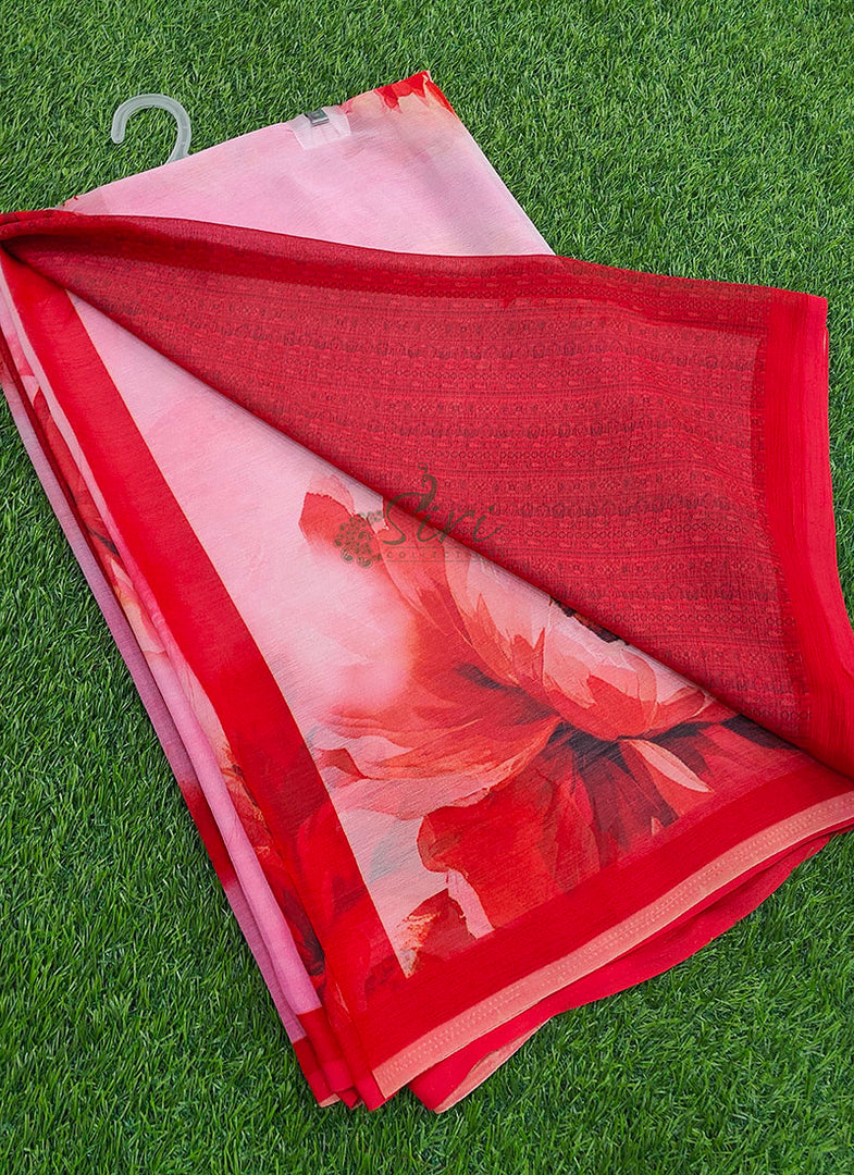 Beautiful Digital Print Soft Siri Chiffon Saree with Blouse