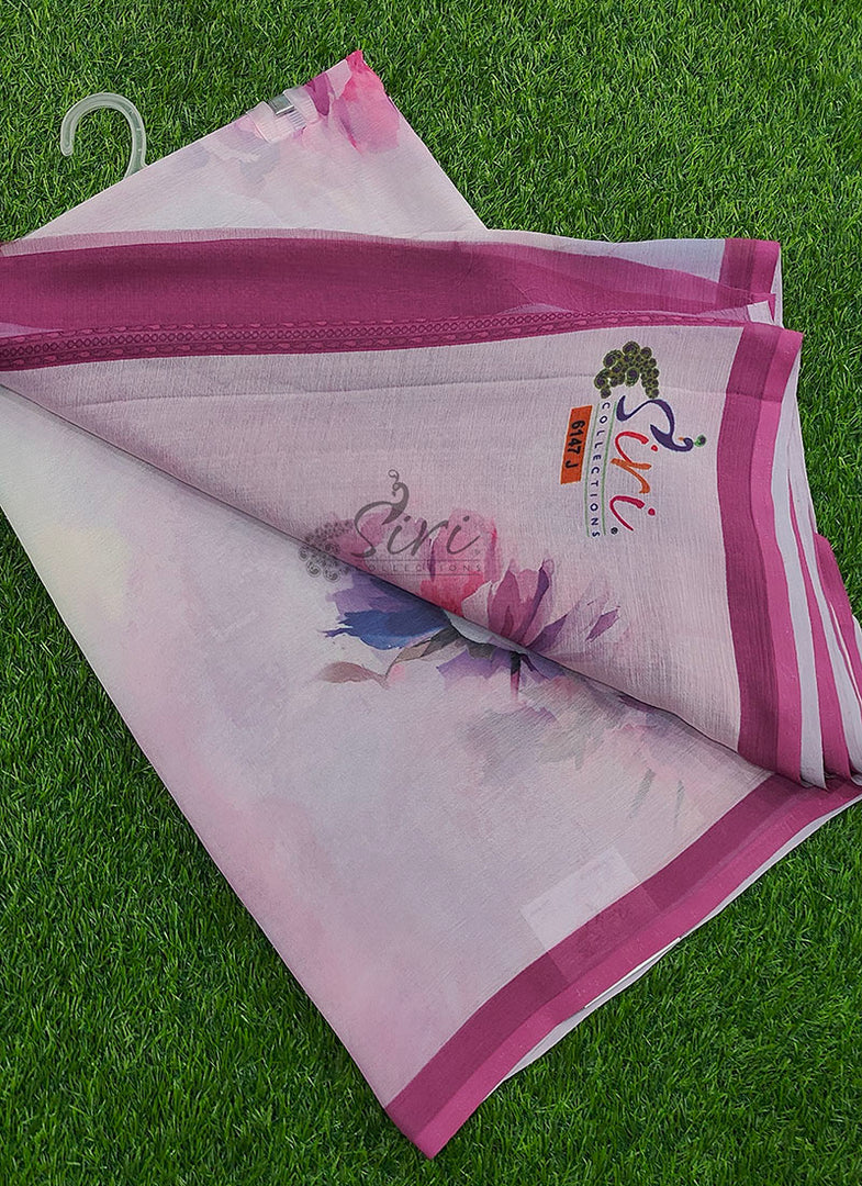 Beautiful Digital Print Soft Siri Chiffon Saree with Blouse