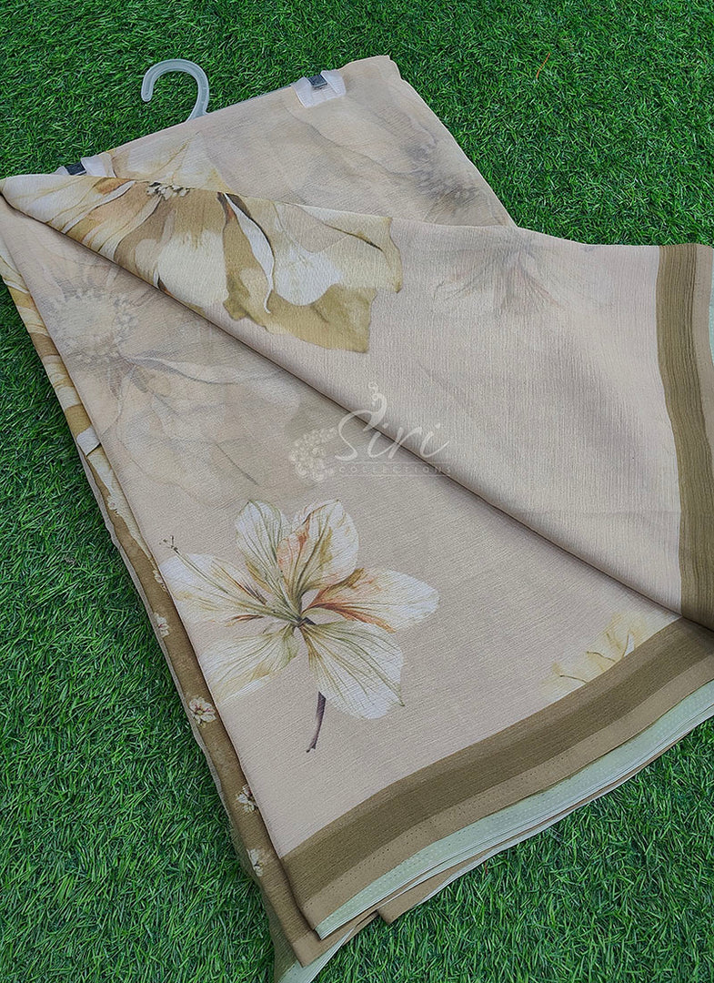 Beautiful Digital Print Soft Siri Chiffon Saree with Blouse