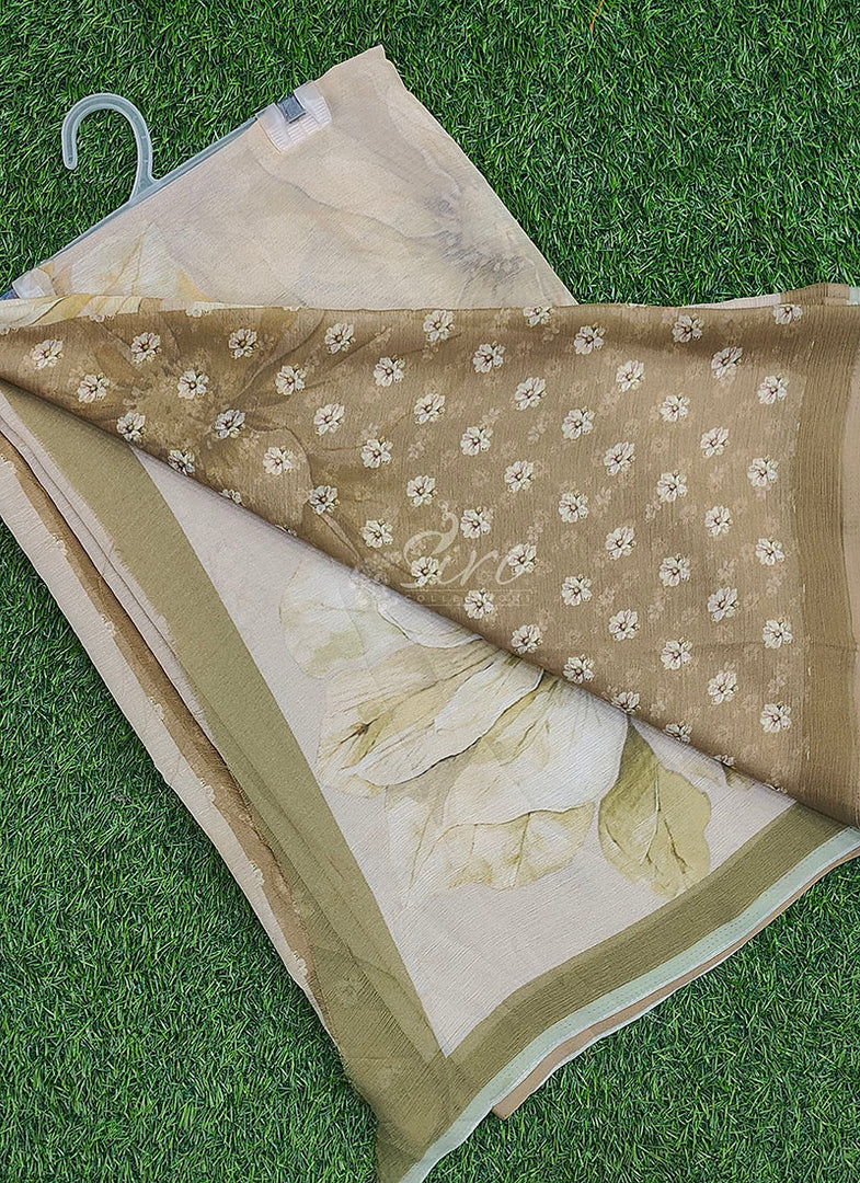 Beautiful Digital Print Soft Siri Chiffon Saree with Blouse
