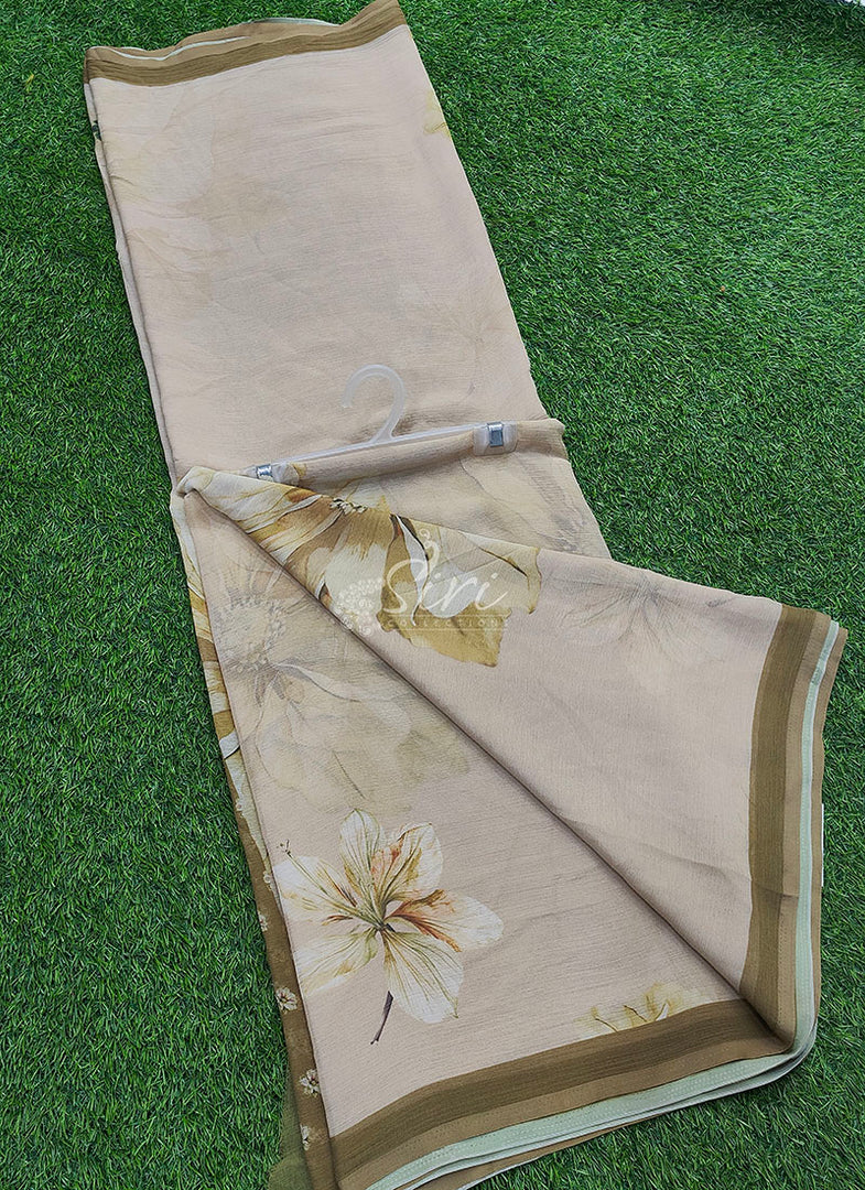 Beautiful Digital Print Soft Siri Chiffon Saree with Blouse