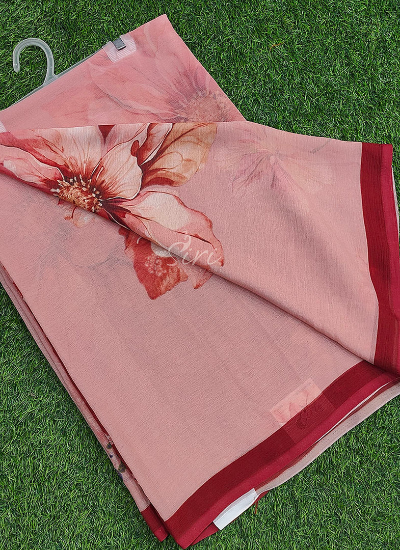 Beautiful Digital Print Soft Siri Chiffon Saree with Blouse