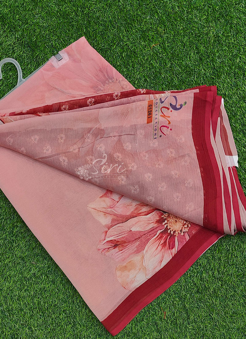 Beautiful Digital Print Soft Siri Chiffon Saree with Blouse