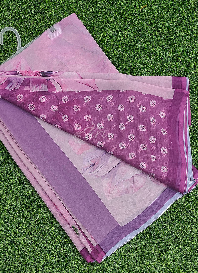 Beautiful Digital Print Soft Siri Chiffon Saree with Blouse