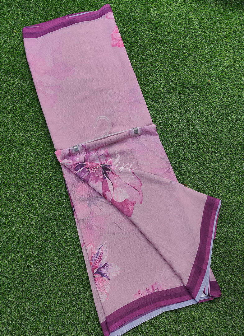 Beautiful Digital Print Soft Siri Chiffon Saree with Blouse