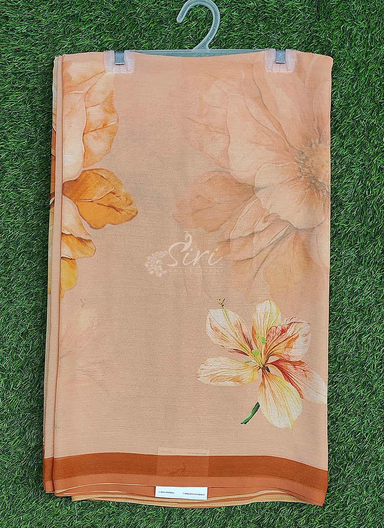 Beautiful Digital Print Soft Siri Chiffon Saree with Blouse