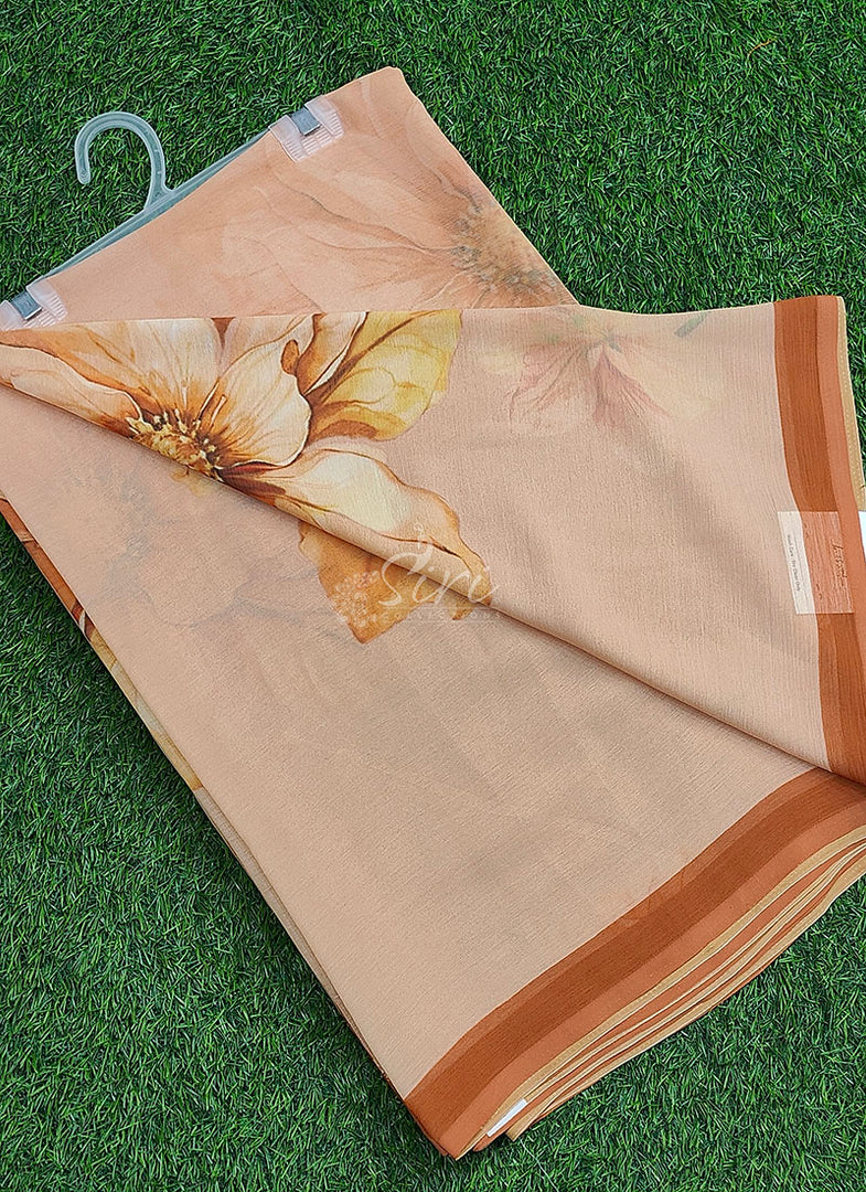 Beautiful Digital Print Soft Siri Chiffon Saree with Blouse