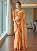 Load image into Gallery viewer, Beautiful Digital Print Soft Siri Chiffon Saree with Blouse
