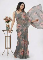 Load image into Gallery viewer, Beautiful Digital Print Premium Soft Siri Chiffon Saree
