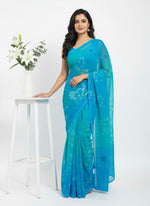 Load image into Gallery viewer, Beautiful Digital Print Soft Siri Chiffon Saree with Blouse