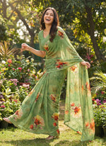 Load image into Gallery viewer, Beautiful Digital Print Premium Soft Siri Chiffon Saree