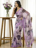 Load image into Gallery viewer, Beautiful Digital Print Soft Siri Chiffon Saree with Blouse