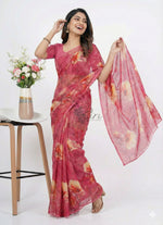 Load image into Gallery viewer, Beautiful Digital Print Premium Soft Siri Chiffon Saree
