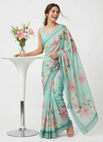 Load image into Gallery viewer, Beautiful Digital Print Soft Siri Chiffon Saree with Blouse