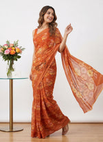 Load image into Gallery viewer, Beautiful Digital Print Soft Siri Chiffon Saree with Blouse