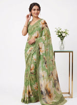 Load image into Gallery viewer, Beautiful Digital Print Soft Siri Chiffon Saree with Blouse