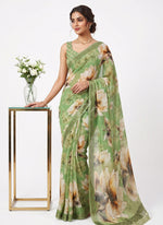 Load image into Gallery viewer, Beautiful Digital Print Soft Siri Chiffon Saree with Blouse