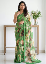 Load image into Gallery viewer, Siri Collections Digital Print Soft Siri Chiffon Saree with Blouse