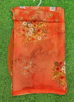 Load image into Gallery viewer, Siri Collections Digital Print Soft Siri Chiffon Shaded Orange Colour Saree