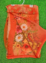 Load image into Gallery viewer, Siri Collections Digital Print Soft Siri Chiffon Shaded Orange Colour Saree
