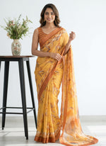 Load image into Gallery viewer, Siri Collections Digital Print Soft Siri Chiffon Saree with Blouse