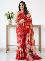 Load image into Gallery viewer, Siri Collections Digital Print Soft Siri Chiffon Saree with Blouse