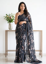 Load image into Gallery viewer, Siri Collections Digital Print Soft Siri Chiffon Saree with Blouse