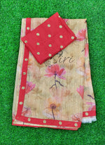 Load image into Gallery viewer, Digital Print Jute Designer Saree in Fancy Borders