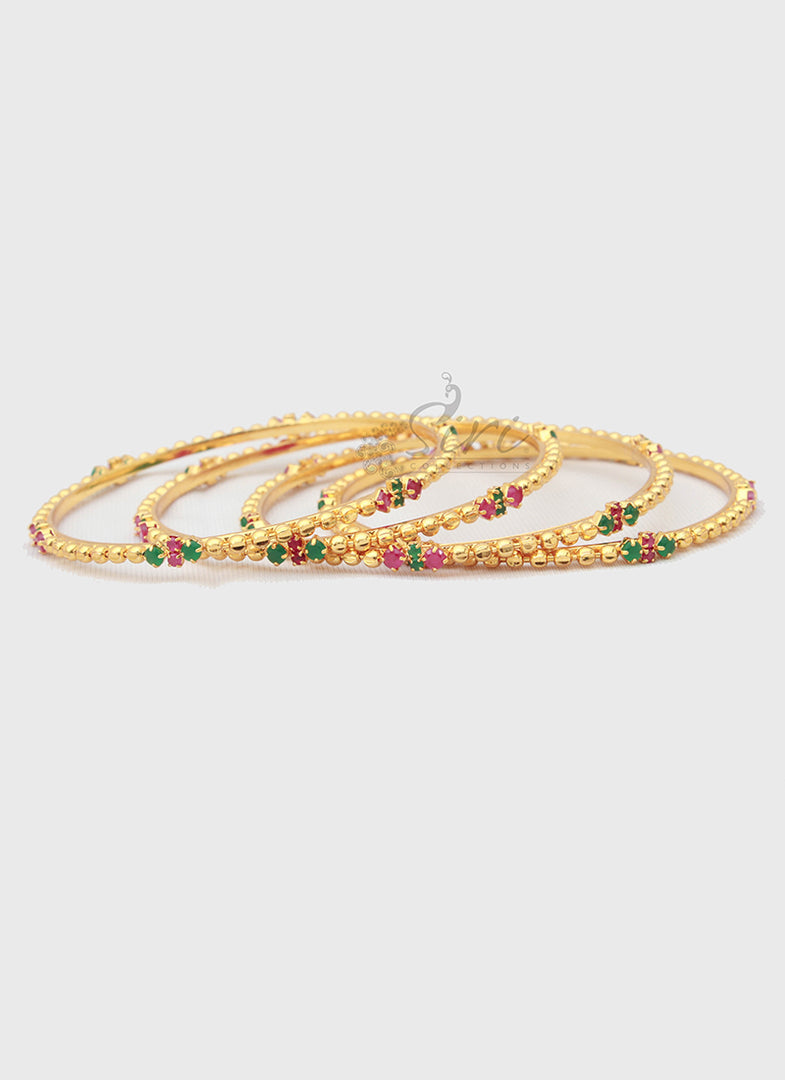 Micro Polish Gold Plated Set of Four Bangles