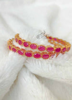 Load image into Gallery viewer, Designer Pair Of Bangles in Ruby Stones