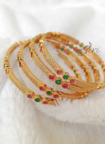 Load image into Gallery viewer, Beautiful Multi Stone Gold Micro Polish Bangles