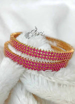 Load image into Gallery viewer, Designer Pair of Bangles in Small Ruby Stones