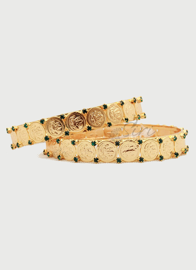 Designer Pair of Bangles in Lakshmi Kasu Design