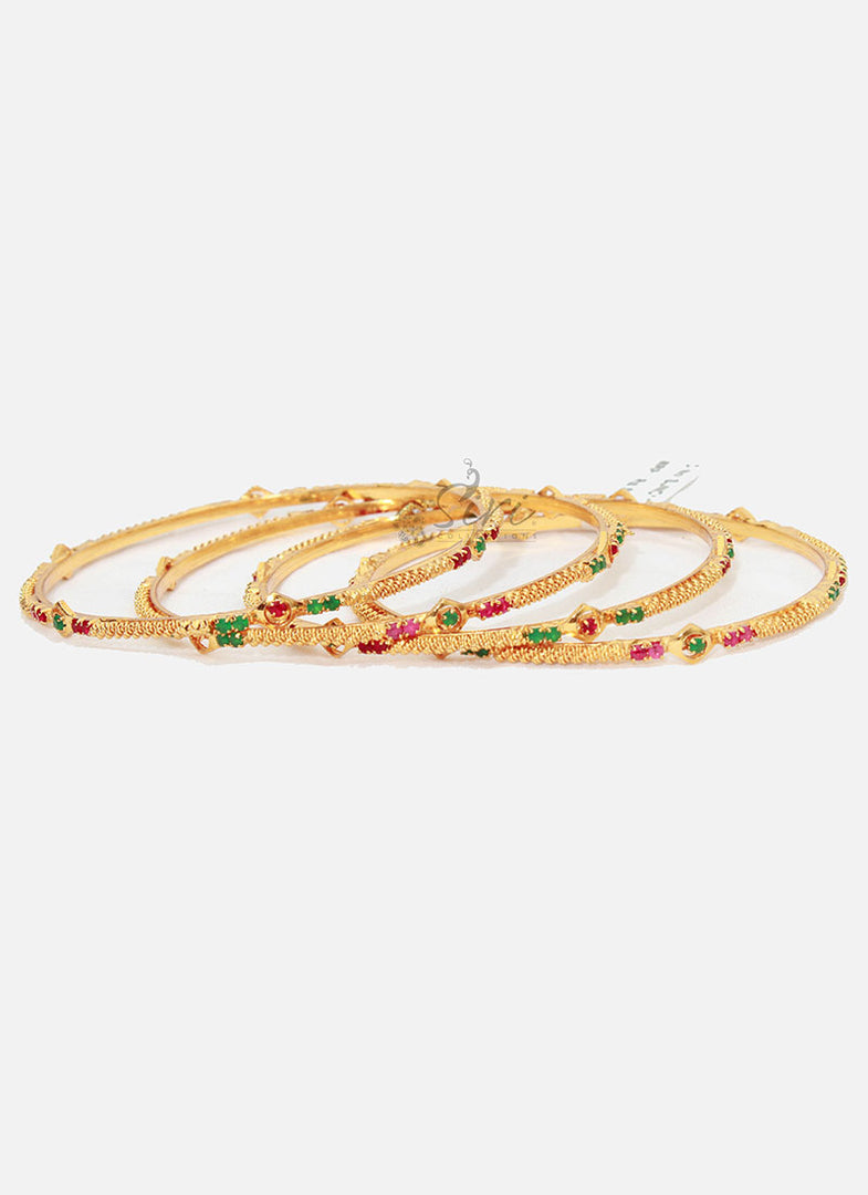 Lovely Set of Four Bangles in Multi Stones