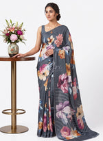 Load image into Gallery viewer, Siri Collections Premium Digital Print Jacquard Crepe Silk Saree