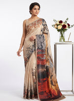 Load image into Gallery viewer, Siri Collections Premium Digital Print Jacquard Crepe Silk Saree