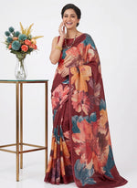 Load image into Gallery viewer, Siri Collections Premium Digital Print Jacquard Crepe Silk Saree