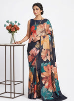 Load image into Gallery viewer, Siri Collections Premium Digital Print Jacquard Crepe Silk Saree