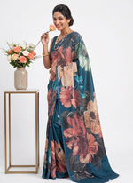 Load image into Gallery viewer, Siri Collections Premium Digital Print Jacquard Crepe Silk Saree