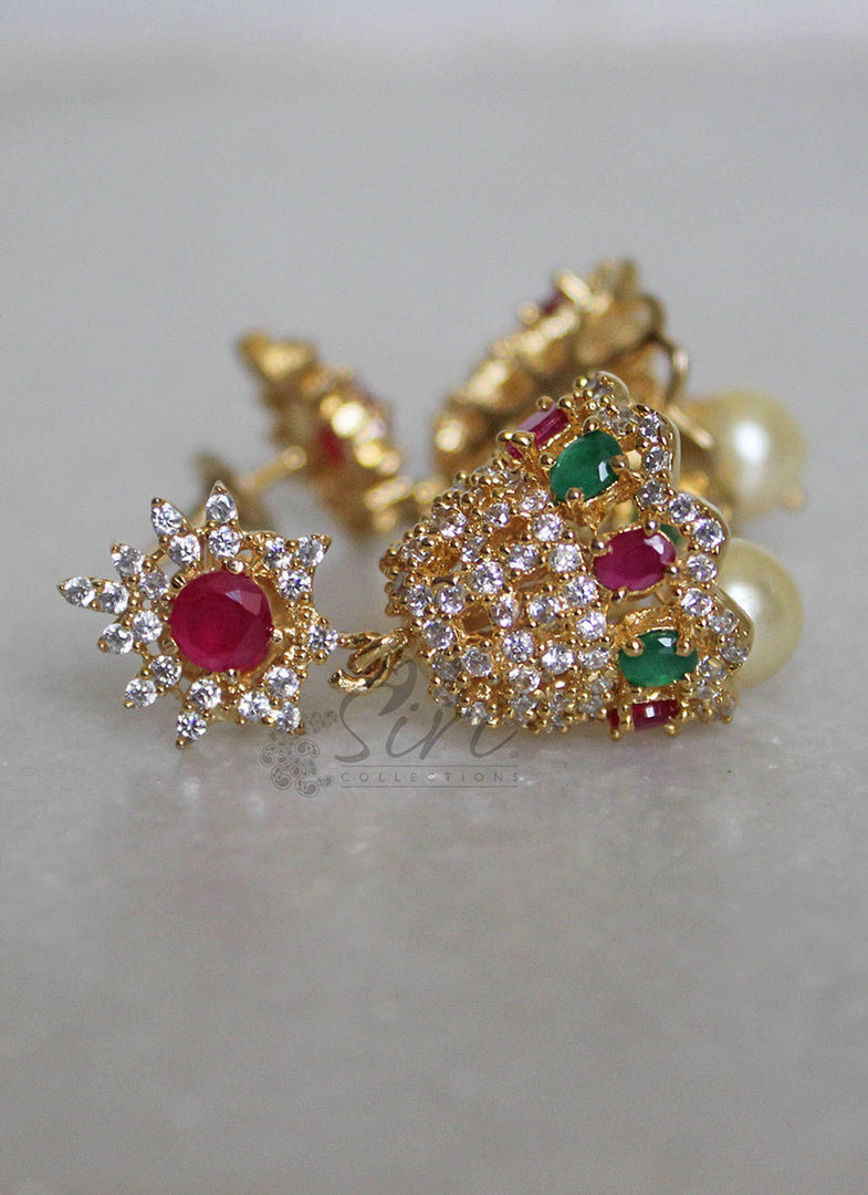 Beautiful CZ Stone Jhumkas