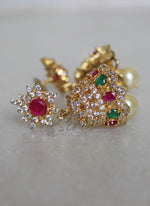 Load image into Gallery viewer, Beautiful CZ Stone Jhumkas