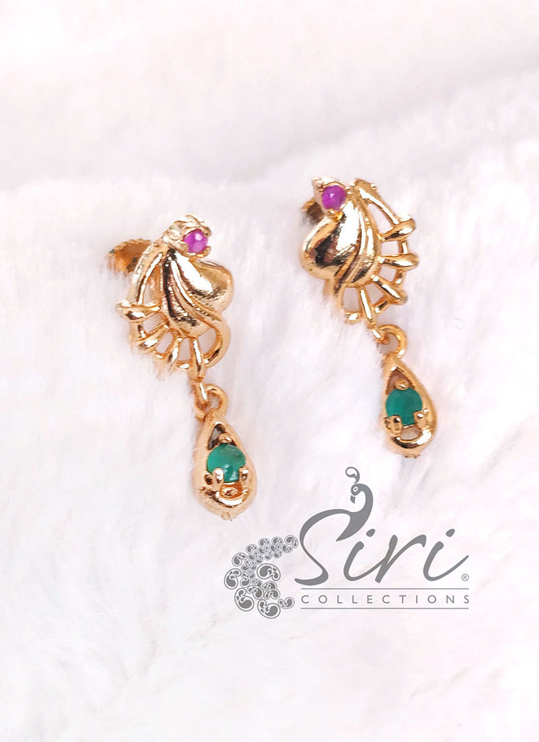 Micro Polish Gold Plated Simple Earrings