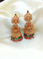 Load image into Gallery viewer, Beautiful Goddess Lakshmi Buttalu Jhumkas