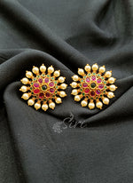 Load image into Gallery viewer, Beautiful Multi Colour Kundan Style Studs Earrings