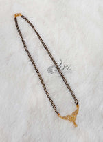Load image into Gallery viewer, Mangalsutra Black Beads in CZ Pendant
