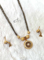 Load image into Gallery viewer, Black Beads Mangalsutra in Gold Micro Polish Pendant Set