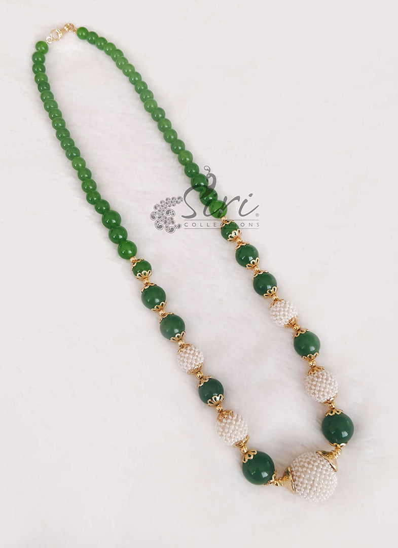 Trendy Onyx and Pearl Beads Chain
